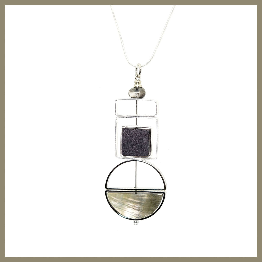 Abalone "Lunar" Geo Pull Necklace - Leila Jewels