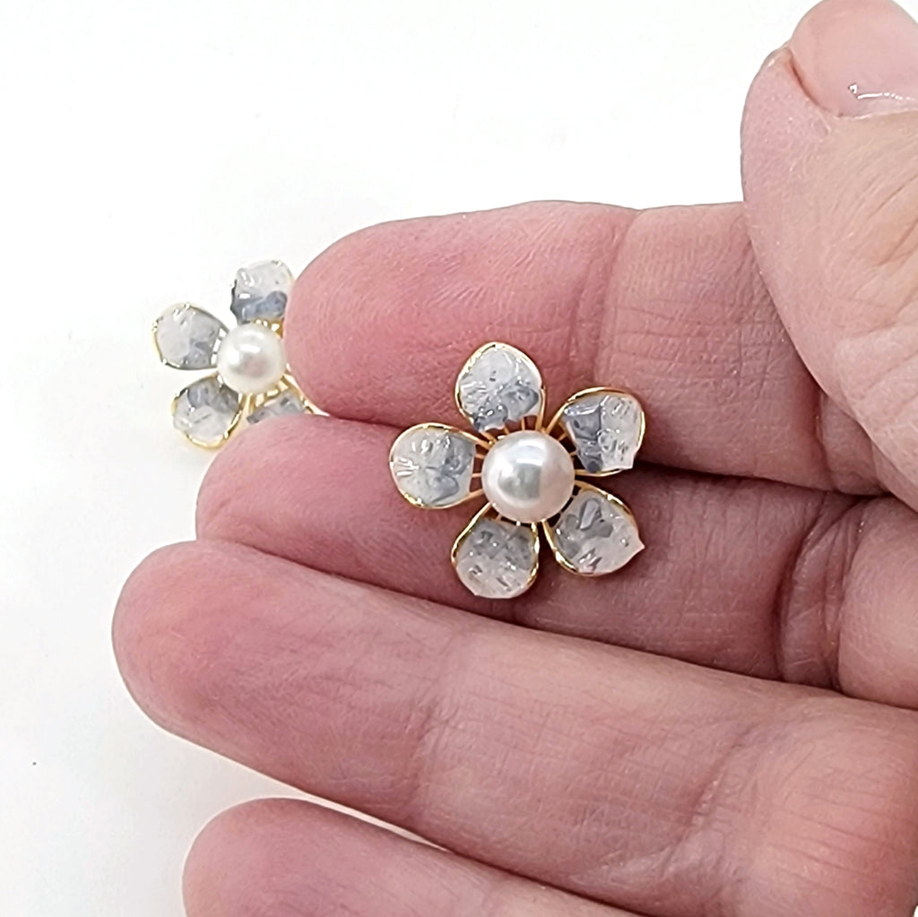 Cherry Blossom Pearl Earrings - Leila Jewels