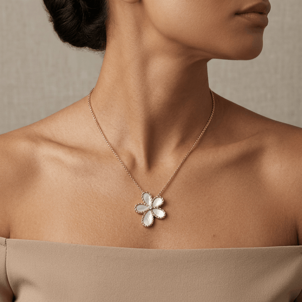 Jasmine Flower Pendant Necklace - Leila Jewels