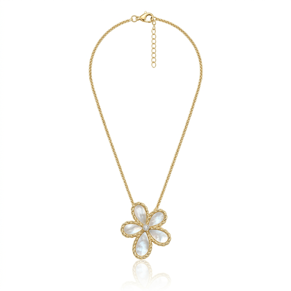 Jasmine Flower Pendant Necklace - Leila Jewels