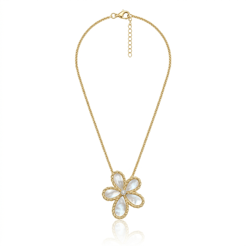 Jasmine Flower Pendant Necklace - Leila Jewels