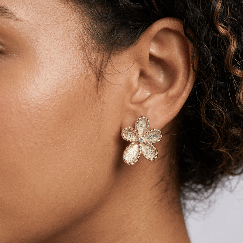 Golden Jasmine Flower Earrings - Leila Jewels