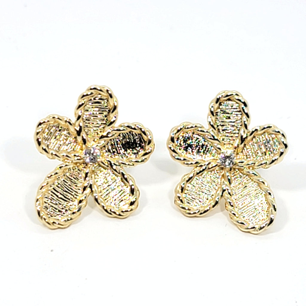Golden Jasmine Flower Earrings - Leila Jewels