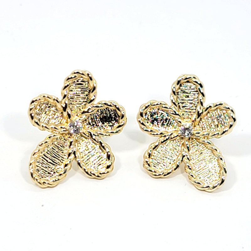 Golden Jasmine Flower Earrings - Leila Jewels