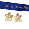 Golden Jasmine Flower Earrings - Leila Jewels