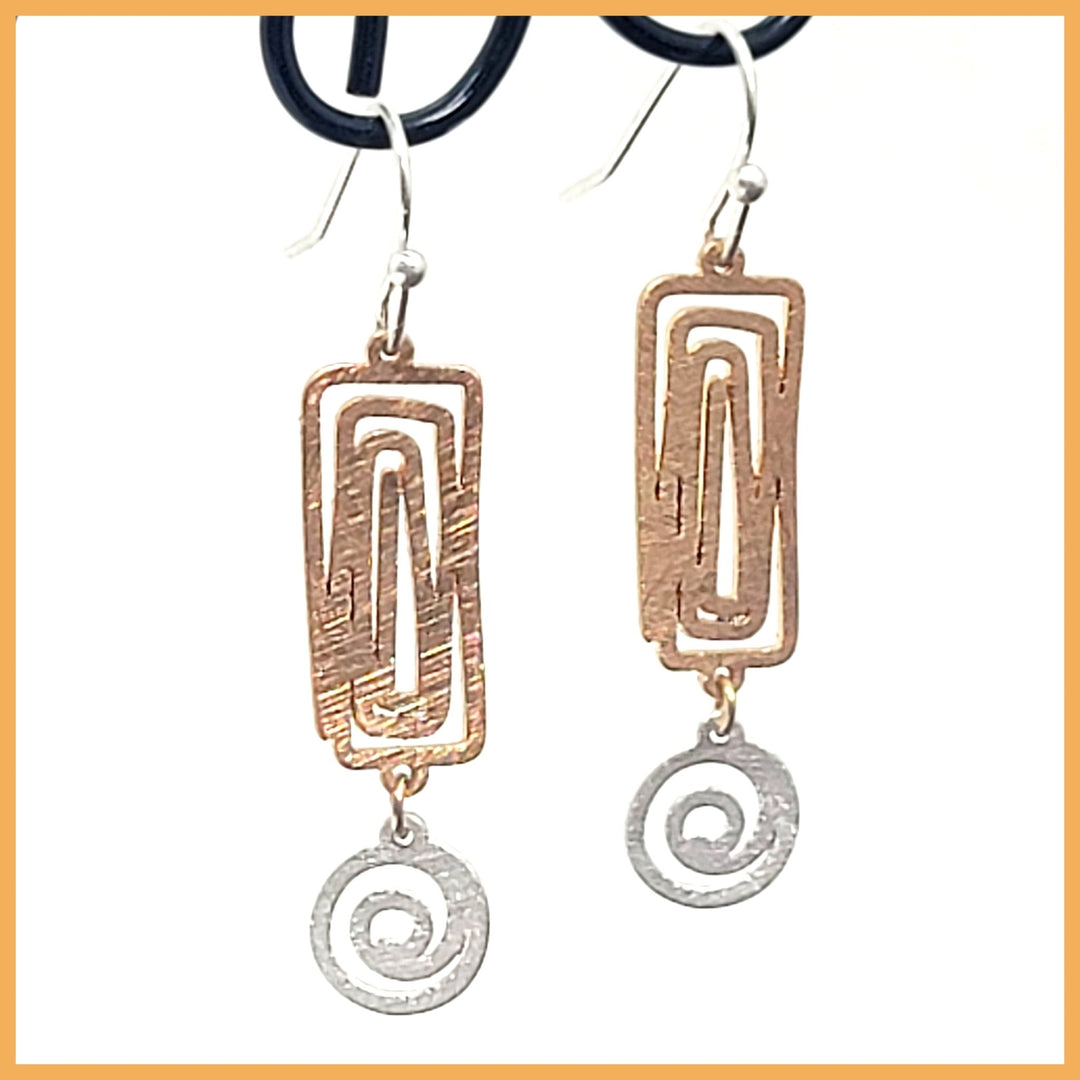 Two - Tone Spiral Earrings - Leila Jewels