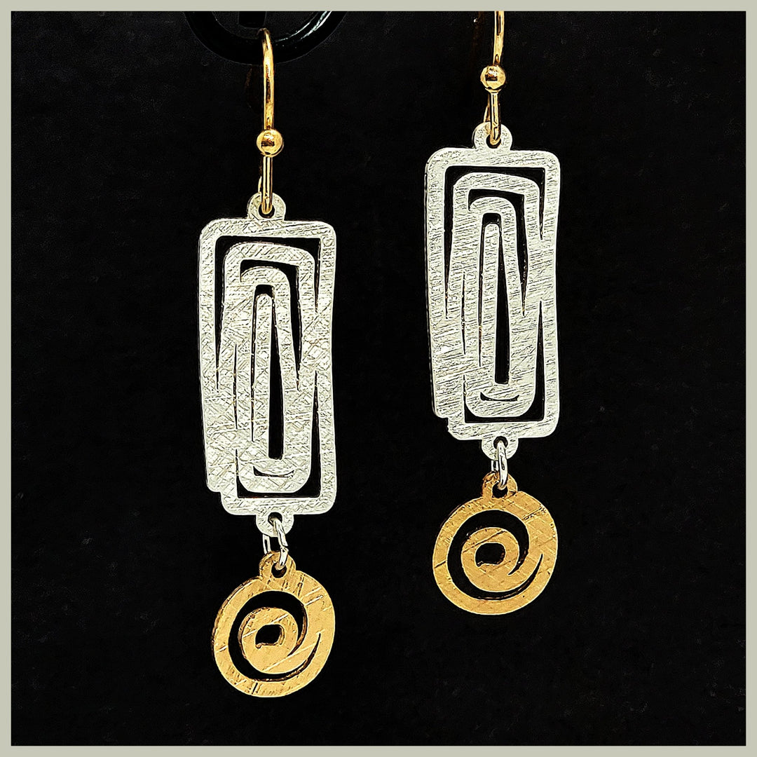 Two - Tone Spiral Earrings - Leila Jewels