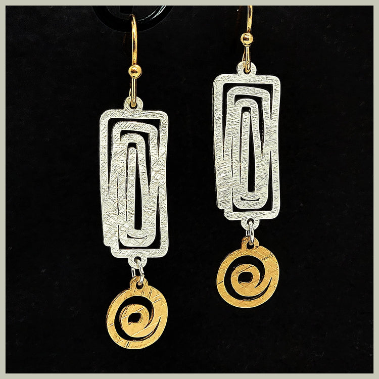 Two - Tone Spiral Earrings - Leila Jewels