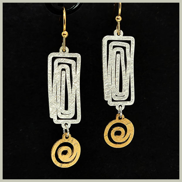 Two-Tone Spiral Earrings
