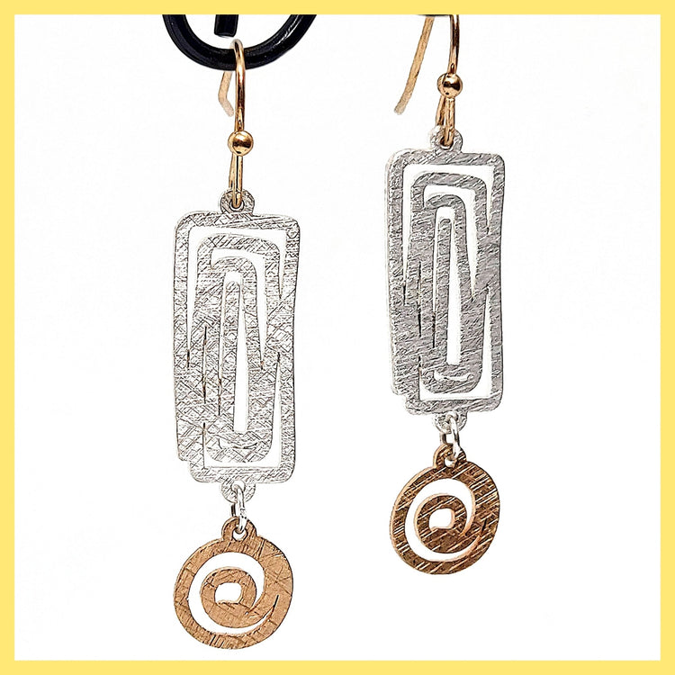 Two - Tone Spiral Earrings - Leila Jewels