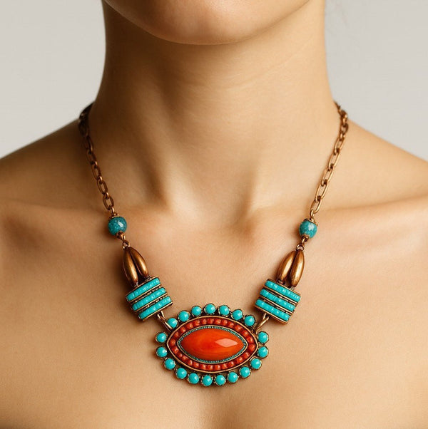 Boho Stone Necklace - Leila Jewels