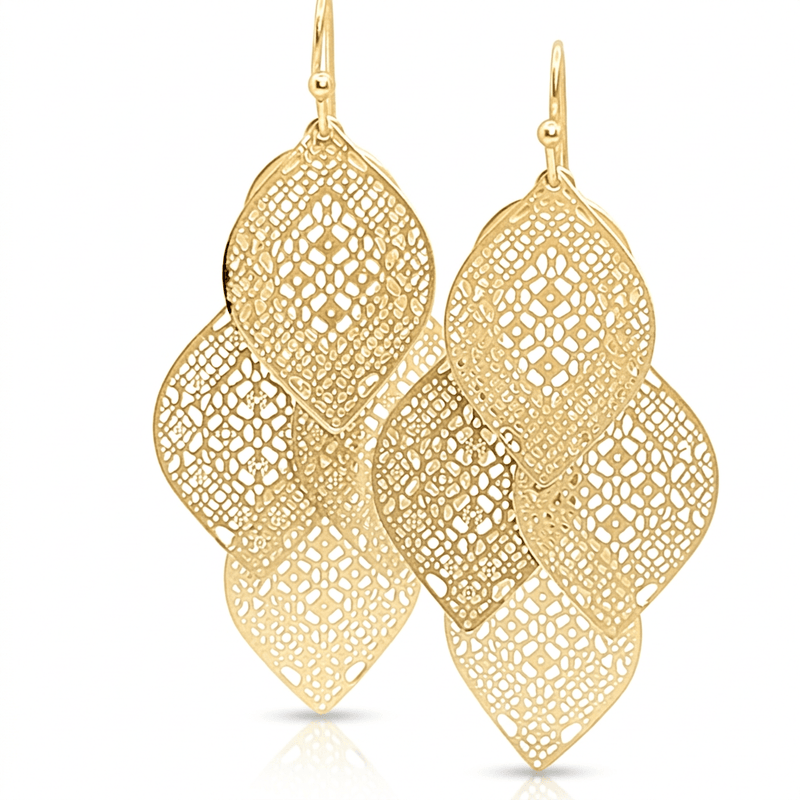 Laser Etch Dangly Earrings - Leila Jewels
