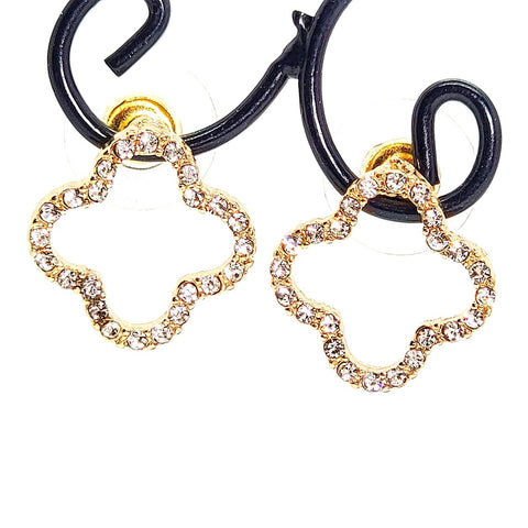 Pavé Clover Earrings - Leila Jewels