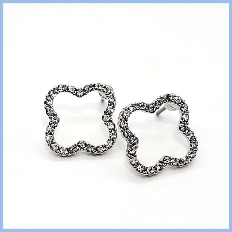 Pavé Clover Earrings - Leila Jewels