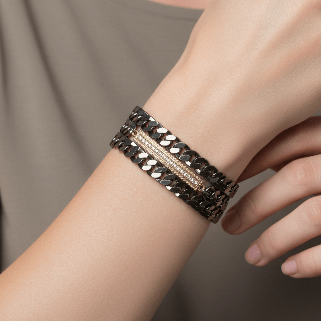 Crystal Bar Wrap Bracelet - Leila Jewels