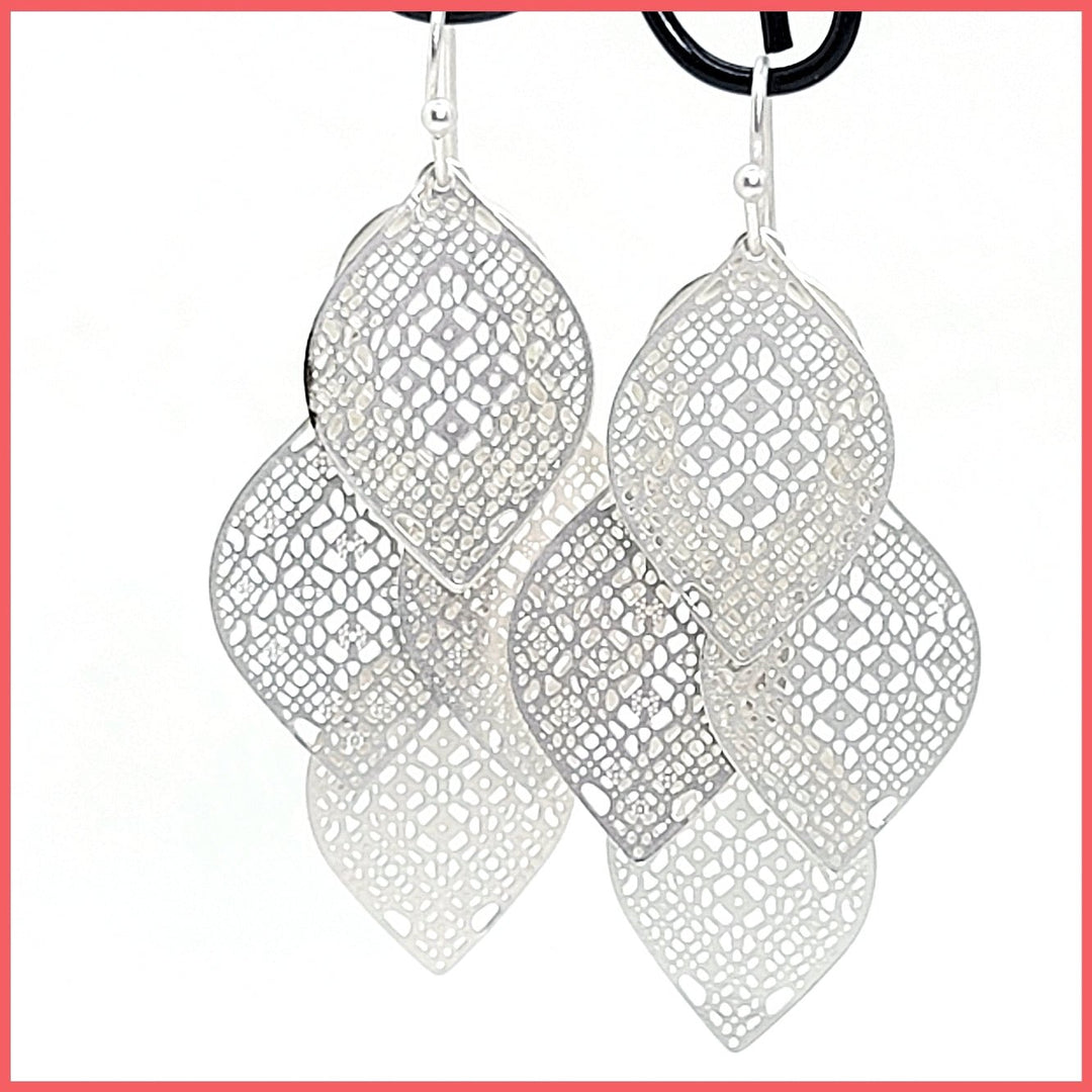 Laser Etch Dangly Earrings - Leila Jewels