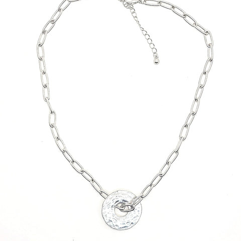 Hammered Disc Necklace - Leila Jewels