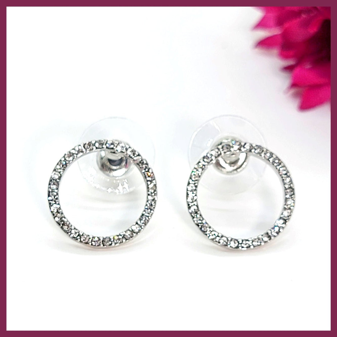 Pavé Halo Earrings - Leila Jewels