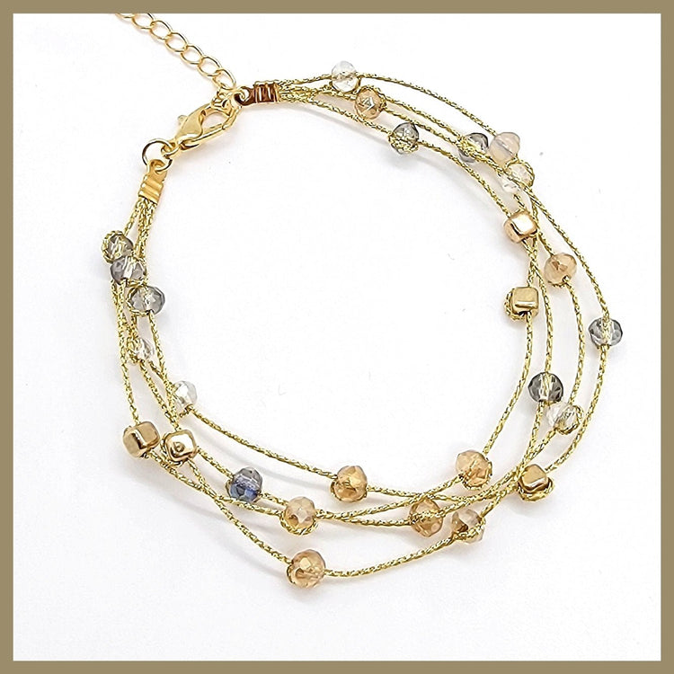 4 - Strand Crystal Bracelet - Leila Jewels