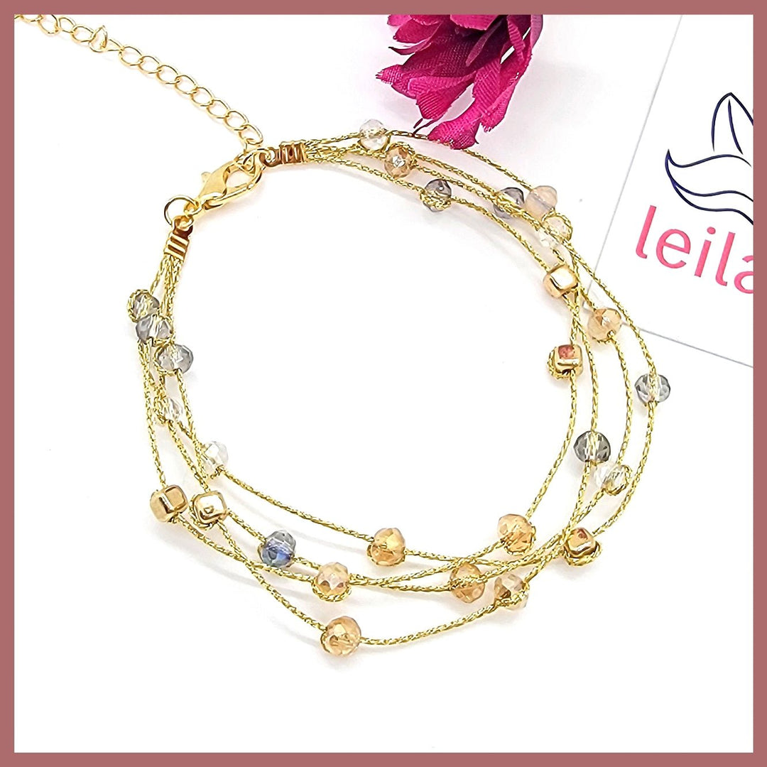 4 - Strand Crystal Bracelet - Leila Jewels