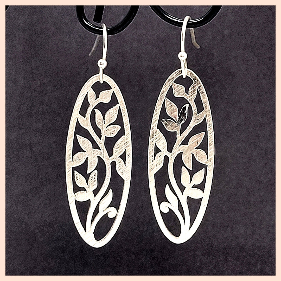 Oval Flower Vine Earrings - Leila Jewels