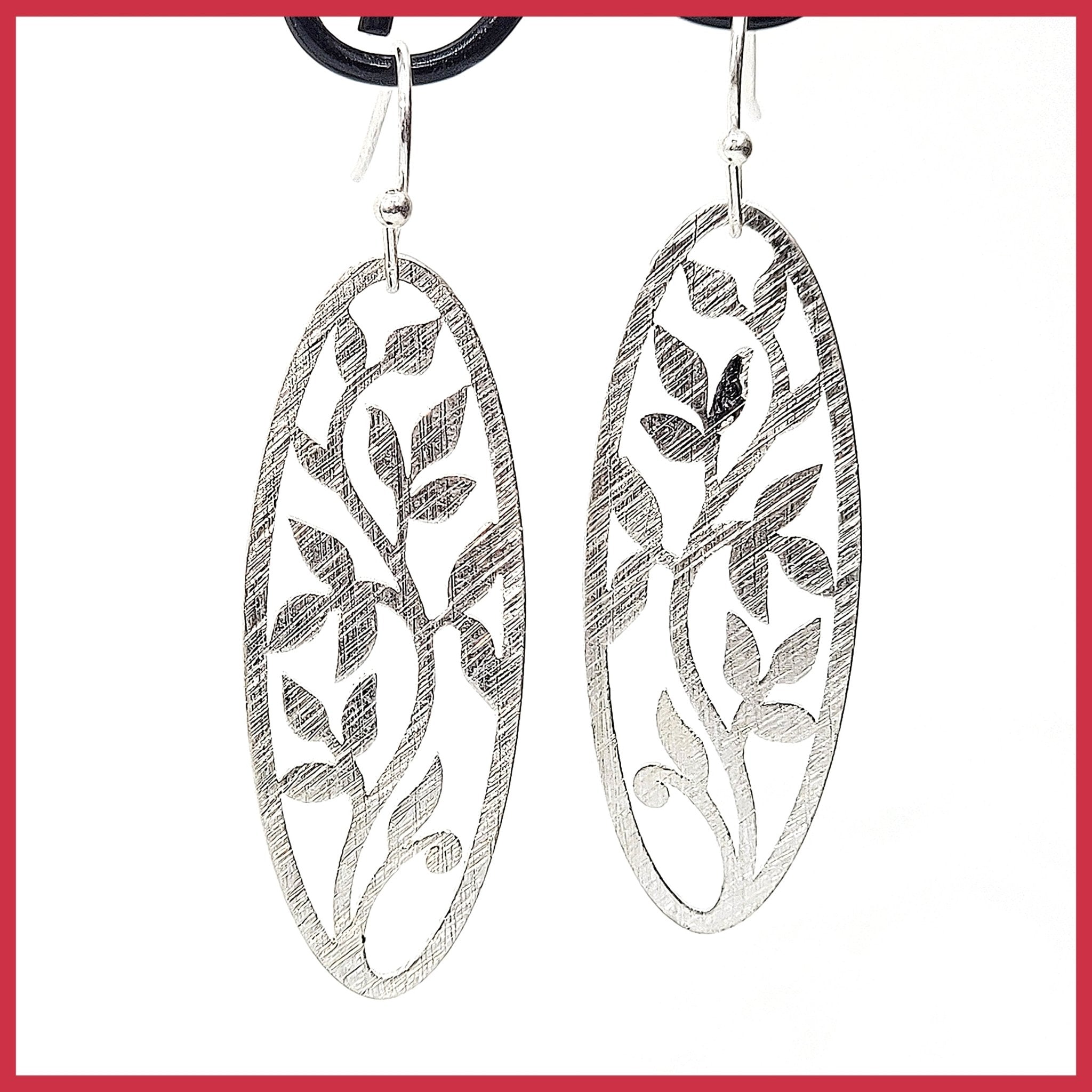 Oval Flower Vine Earrings - Leila Jewels