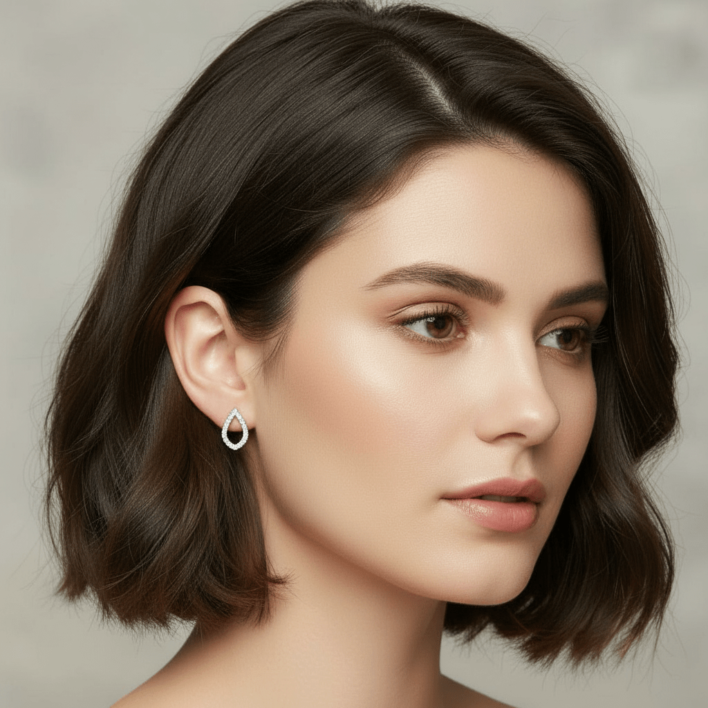 Pavé Teardrop Earrings - Leila Jewels