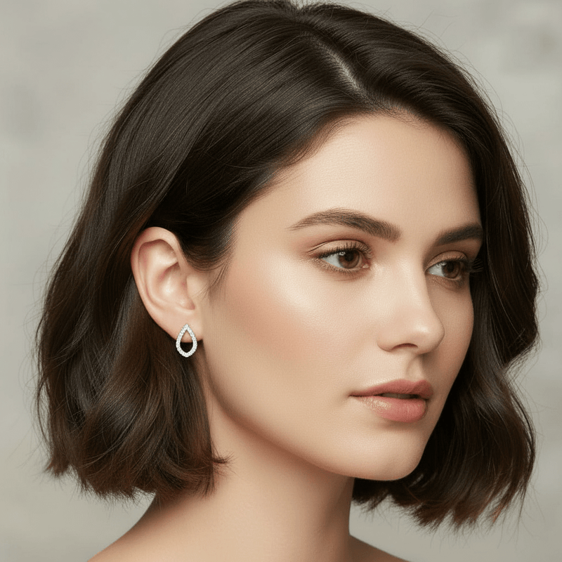 Pavé Teardrop Earrings - Leila Jewels