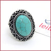 Turquoise Stone Adjustable Dome Ring - Leila Jewels