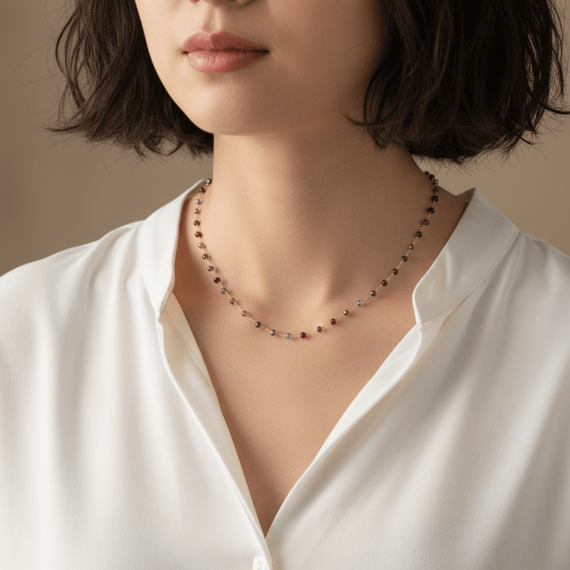 Tiny Crystal Choker Necklace - Leila Jewels