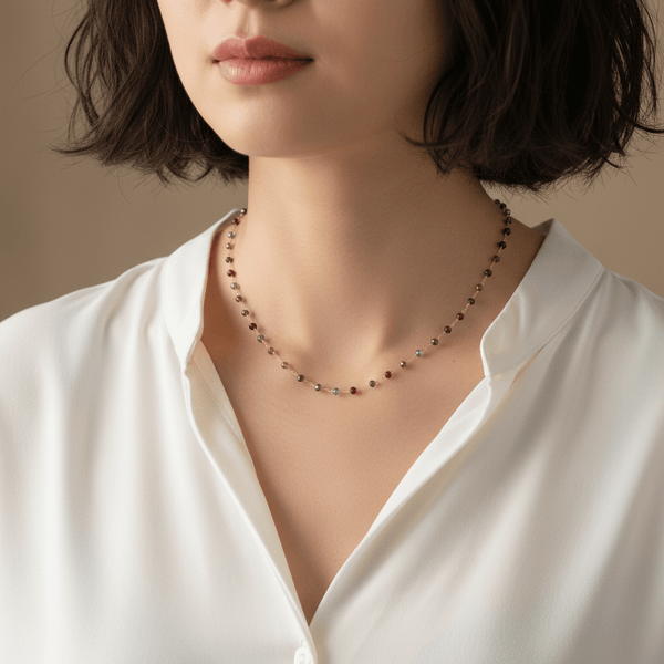 Tiny Crystal Choker Necklace - Leila Jewels