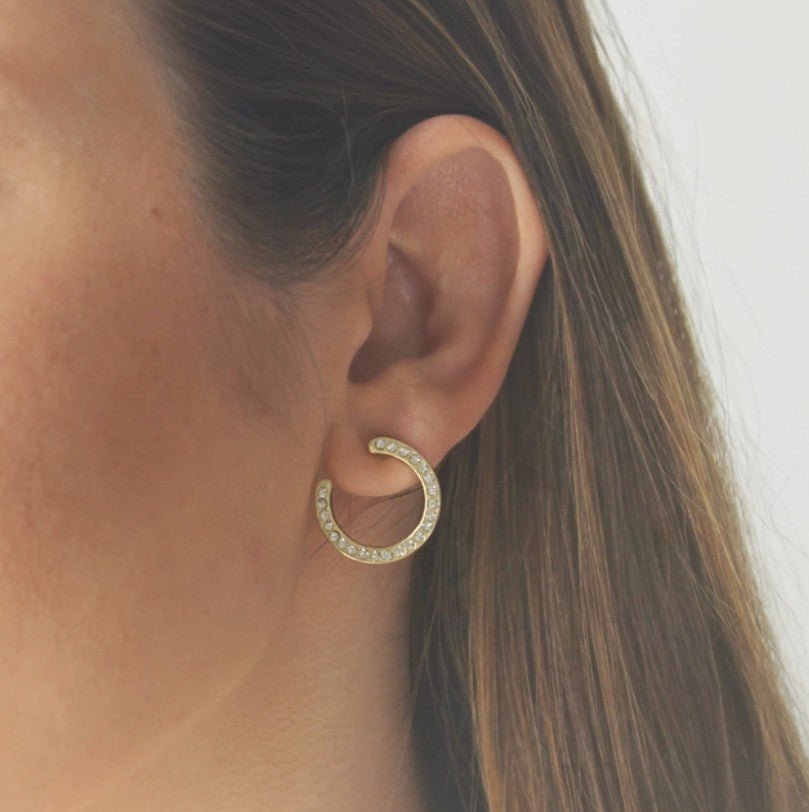 Pavé Circle Earrings - Leila Jewels