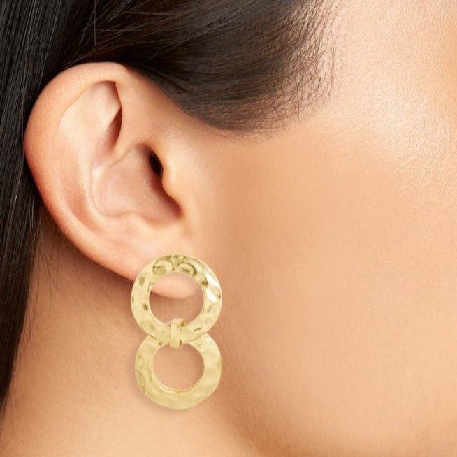 Hammered Circles Earrings - Leila Jewels