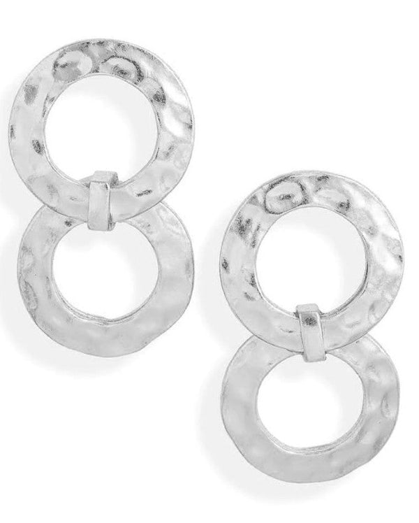 Hammered Circles Earrings - Leila Jewels