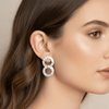 Hammered Circles Earrings - Leila Jewels