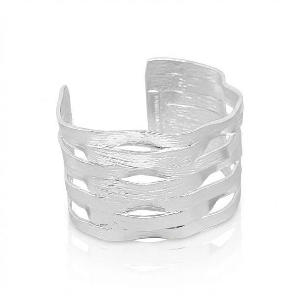 Wavy Open Cuff Bracelet - Leila Jewels