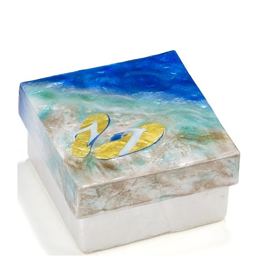 Capiz Shell Painted Trinket Box - Leila Jewels