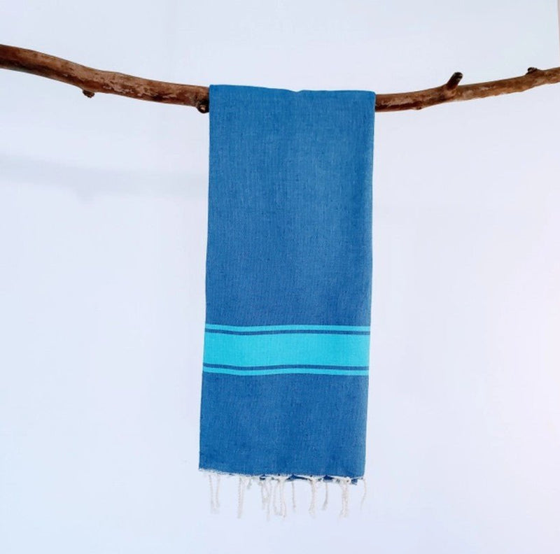 Turkish Towel / Sarong / Shawl / Beach Towel - Blue Turquoise - Leila Jewels
