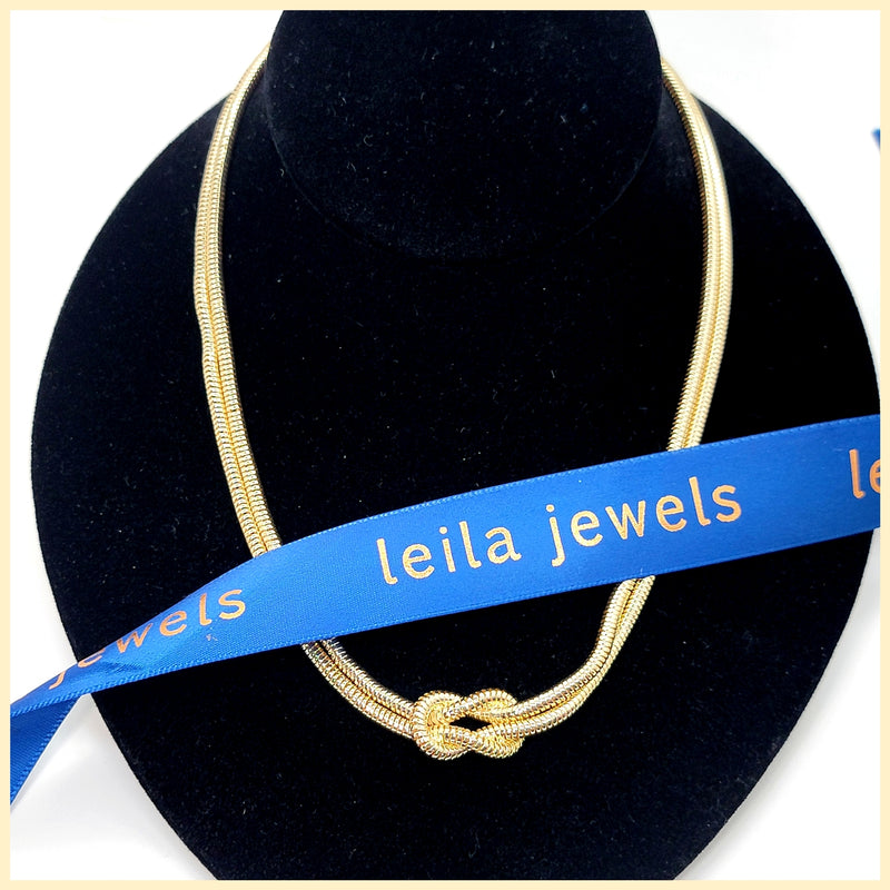 Golden Knot Necklace - Leila Jewels