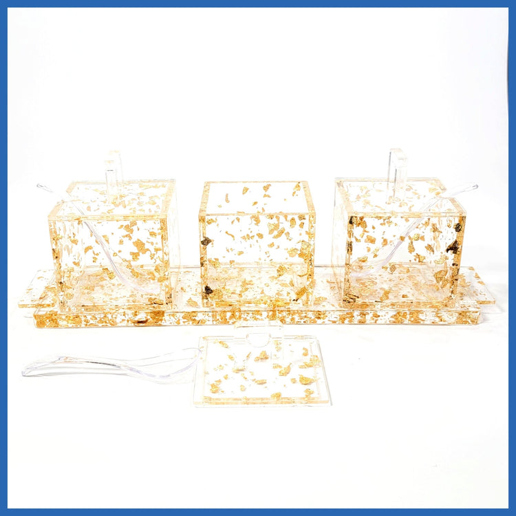 Lucite 4 piece Sectional Server - Leila Jewels