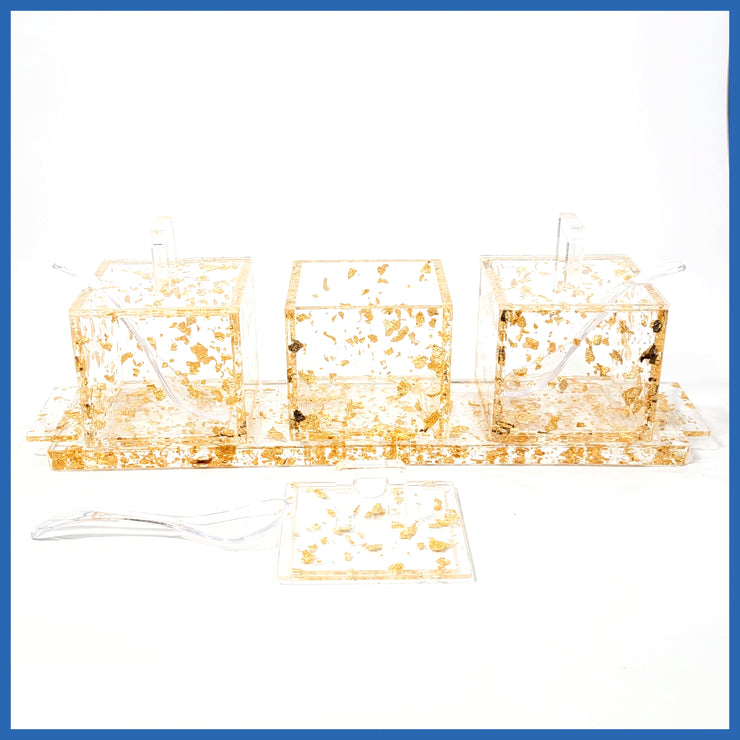 Lucite 4 piece Sectional Server