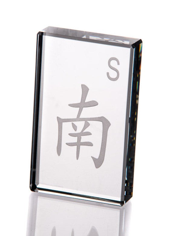 Etched Crystal Mah Jongg Paperweight