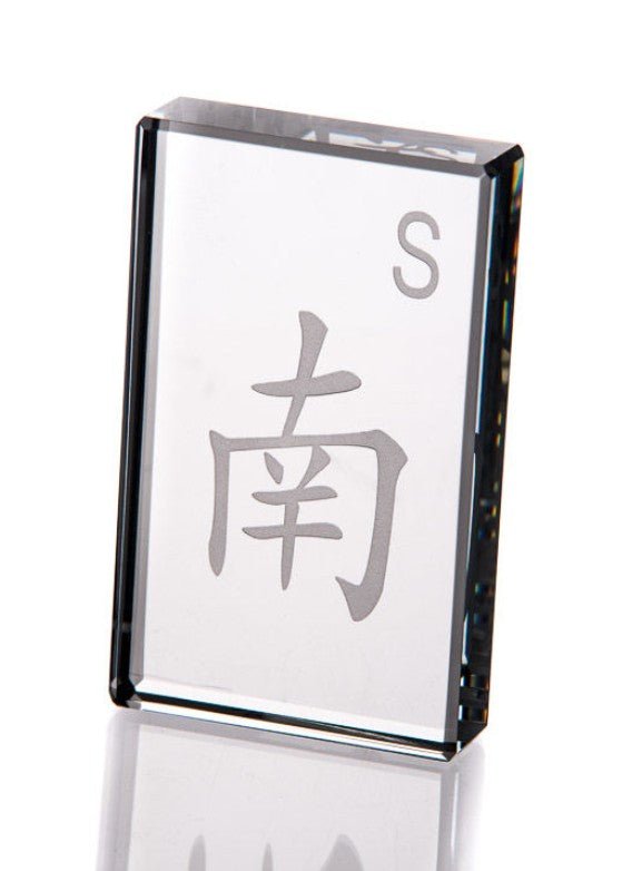 Etched Crystal Mah Jongg Paperweight - Leila Jewels