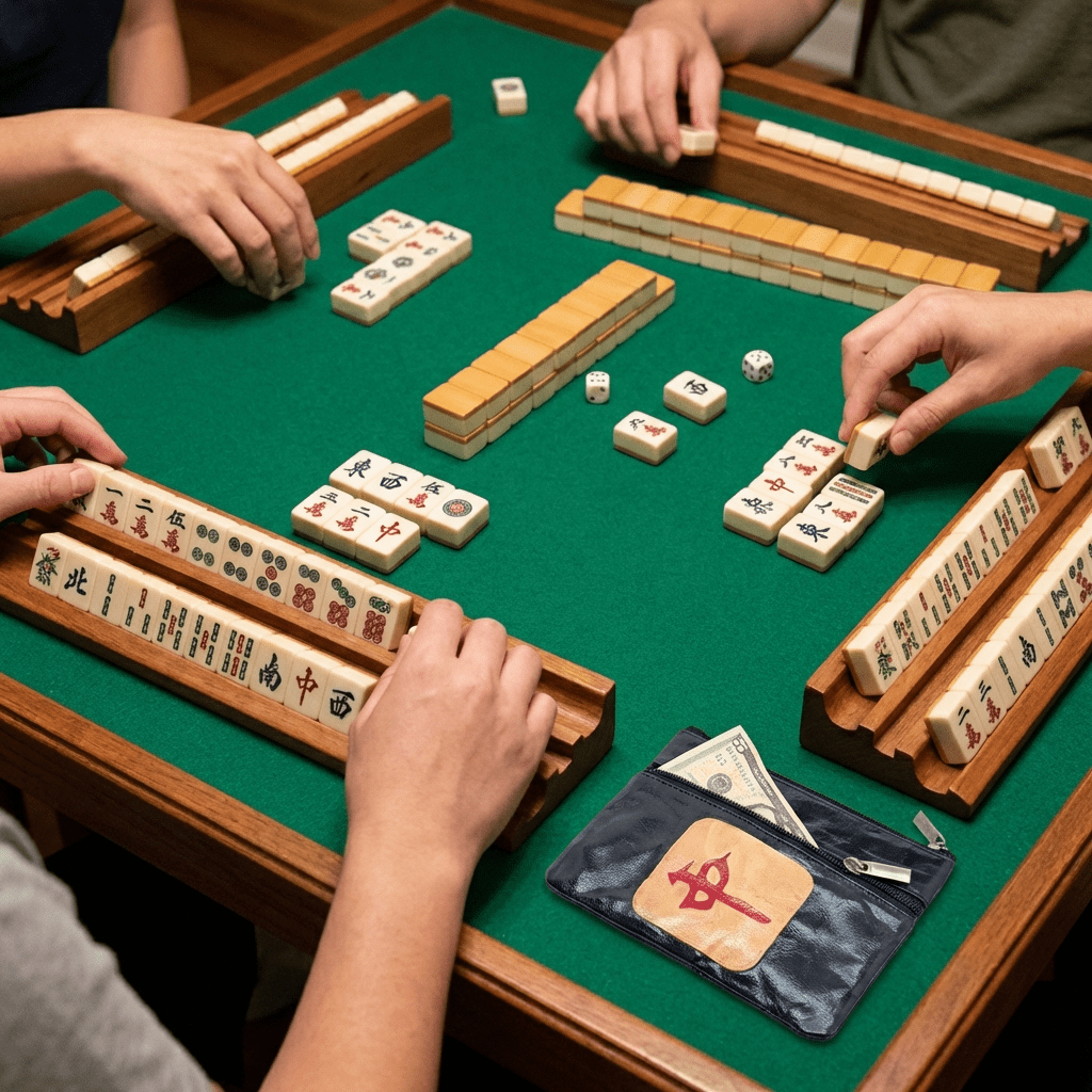 Hand - tooled Leather Mah Jongg Purse - Leila Jewels