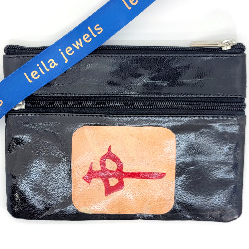 Hand - tooled Leather Mah Jongg Purse - Leila Jewels