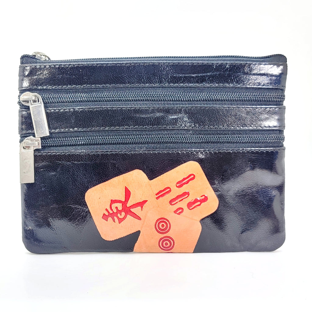 Hand - tooled Leather Mah Jongg Purse - Leila Jewels