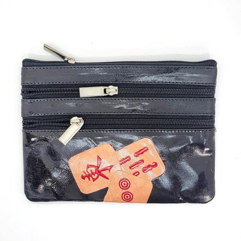Hand - tooled Leather Mah Jongg Purse - Leila Jewels