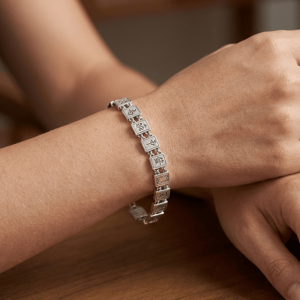 Sterling Silver Mah Jongg Bracelet - Leila Jewels