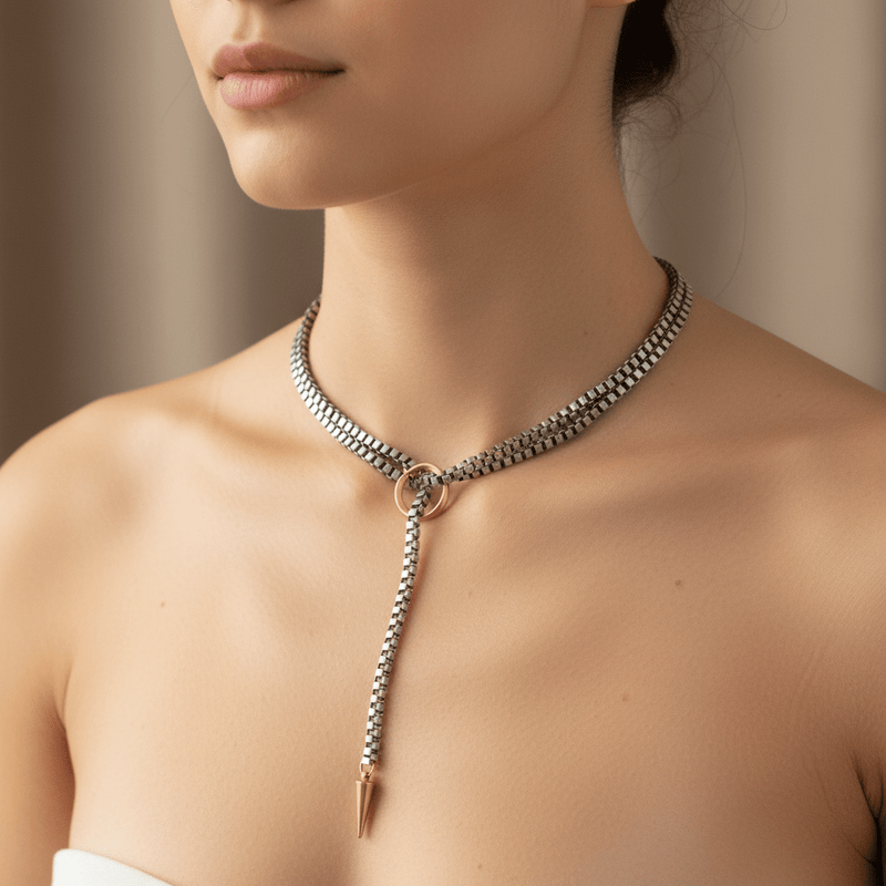 Dylan Lariat Spike Necklace - Leila Jewels