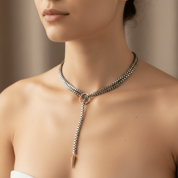 Dylan Lariat Spike Necklace - Leila Jewels